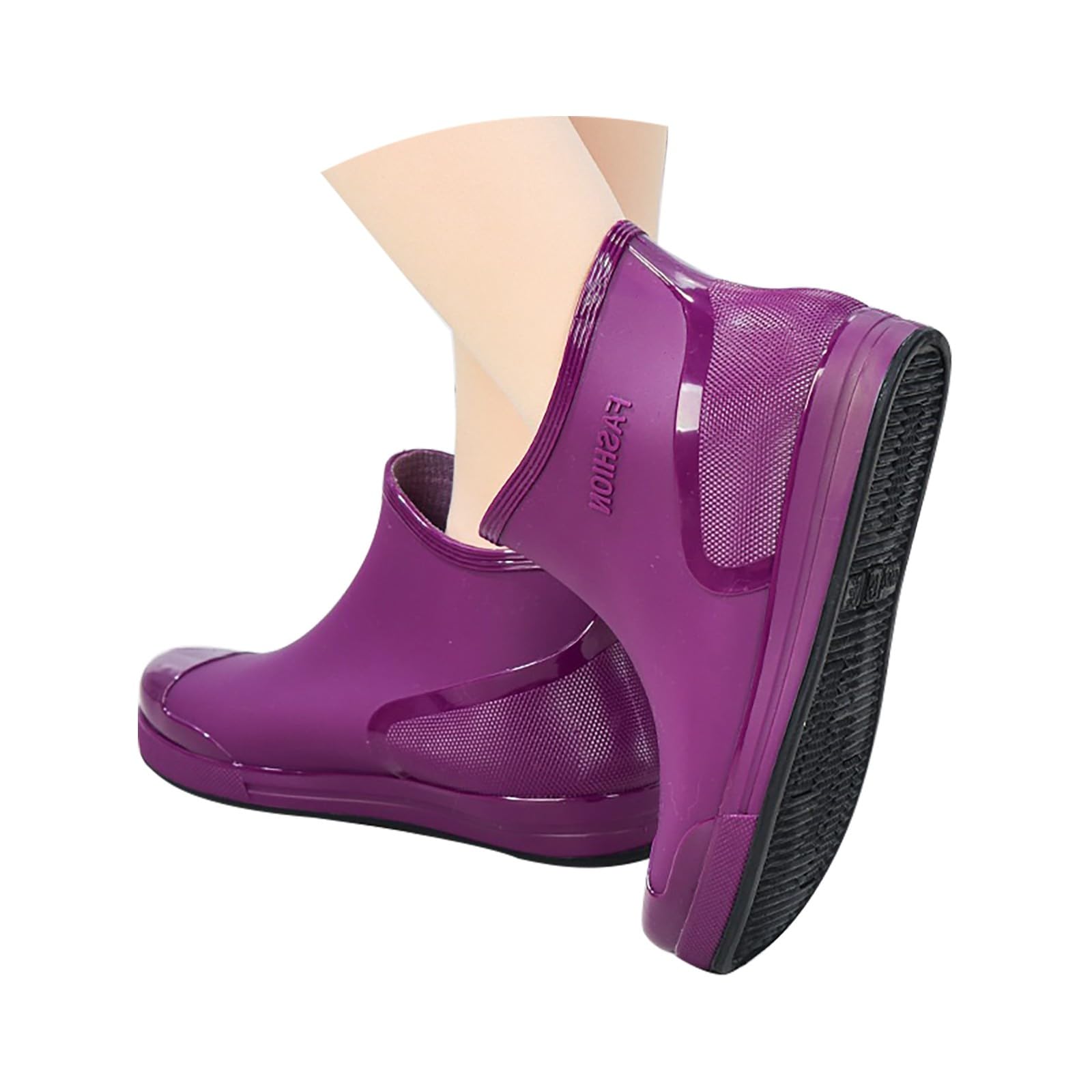riou Botas de Agua Mujer Chelsea Zapatos de Jardin Antideslizante Tobillo Wellington Lluvia