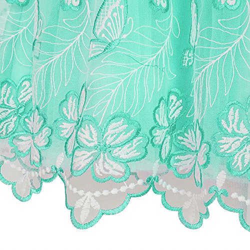 Lk34 Girls Dress Turquoise Embroidered Halter Dress Party Size 8 #TOP5