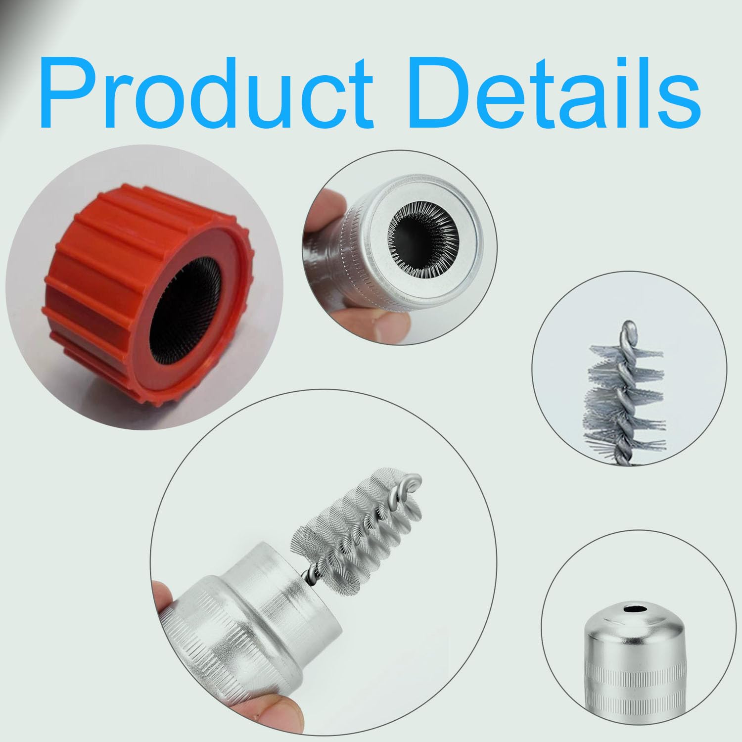 Amazleer 6 PCS Copper Pipe Cleaners for Drill, 1/2", 3/4", 1" Copper Pipe Cleaning Tool with Tube Cleaning Brush - Image 3