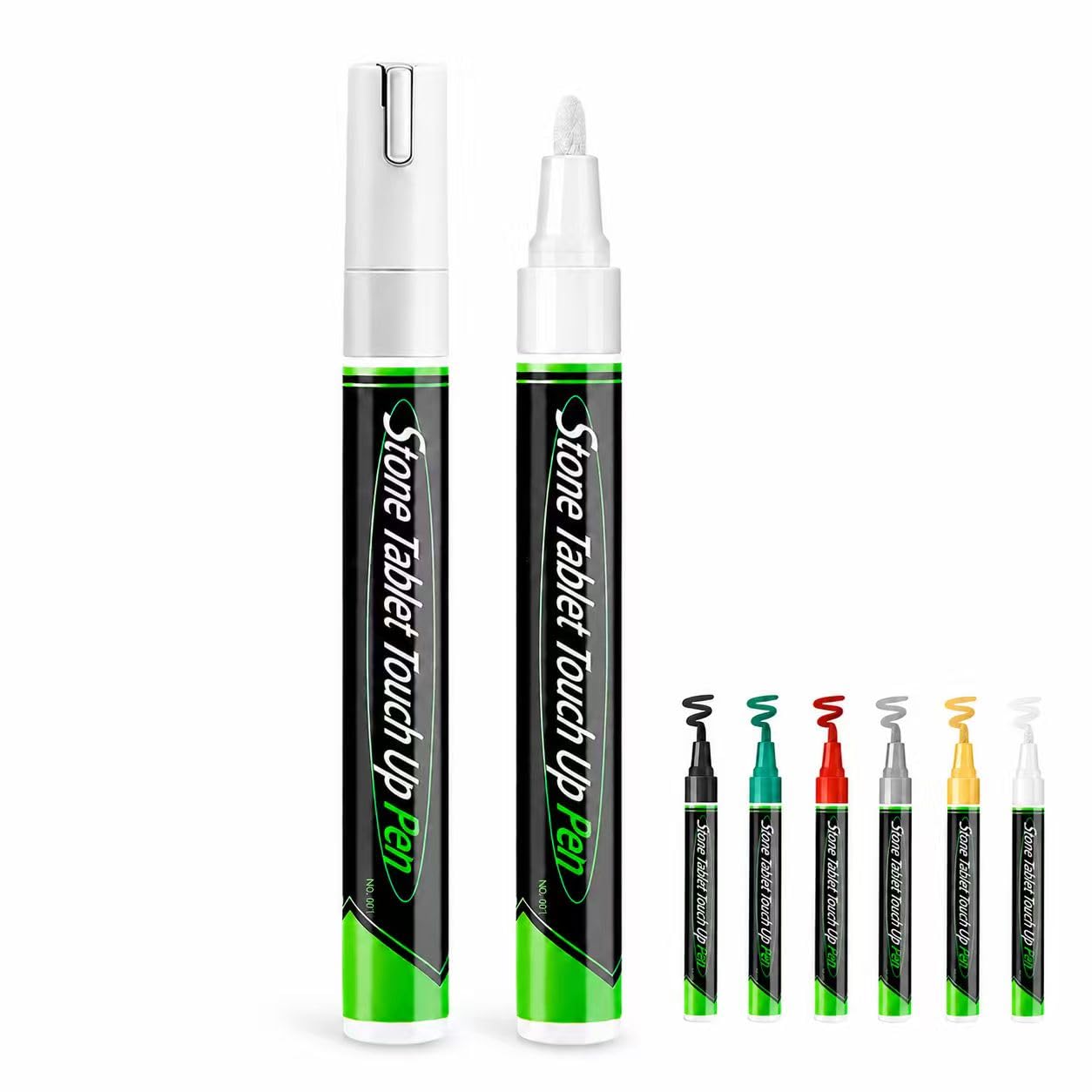 Touch Up Paint Pen Permanent Markers, Gravestone Touch Up Permanent Markers, Pens Restoring Faded Grave Inscriptions, Waterproof Oil Based Paint, Metal and Glass for Plastic, Wood, Stone (White)