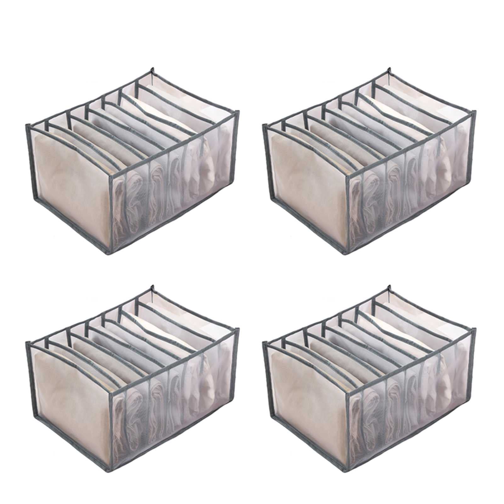 Organizador de Ropa de cajones, Ropa Plegable Lavable Organizador Organizador Organizador de Compartimentos for Jeans Finos, Leggings, Ropa Interior, Calcetines, Camisetas (4 Piezas)