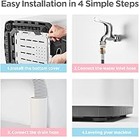 Vista 8 de COMFEE' Portable Washing Machine, 0.9 cu.ft Compact Washer With LED Display, 5 Wash Cycles, 2 Built-in Rollers, Space Saving Full-Automatic Washer