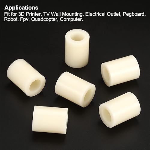 Miniatura 10 de PATIKIL Arandela espaciadora redonda, paquete de 48 unidades de nailon de 0.323in de DI x 0.551in de diámetro x 0.394in de largo, para impresora 3D