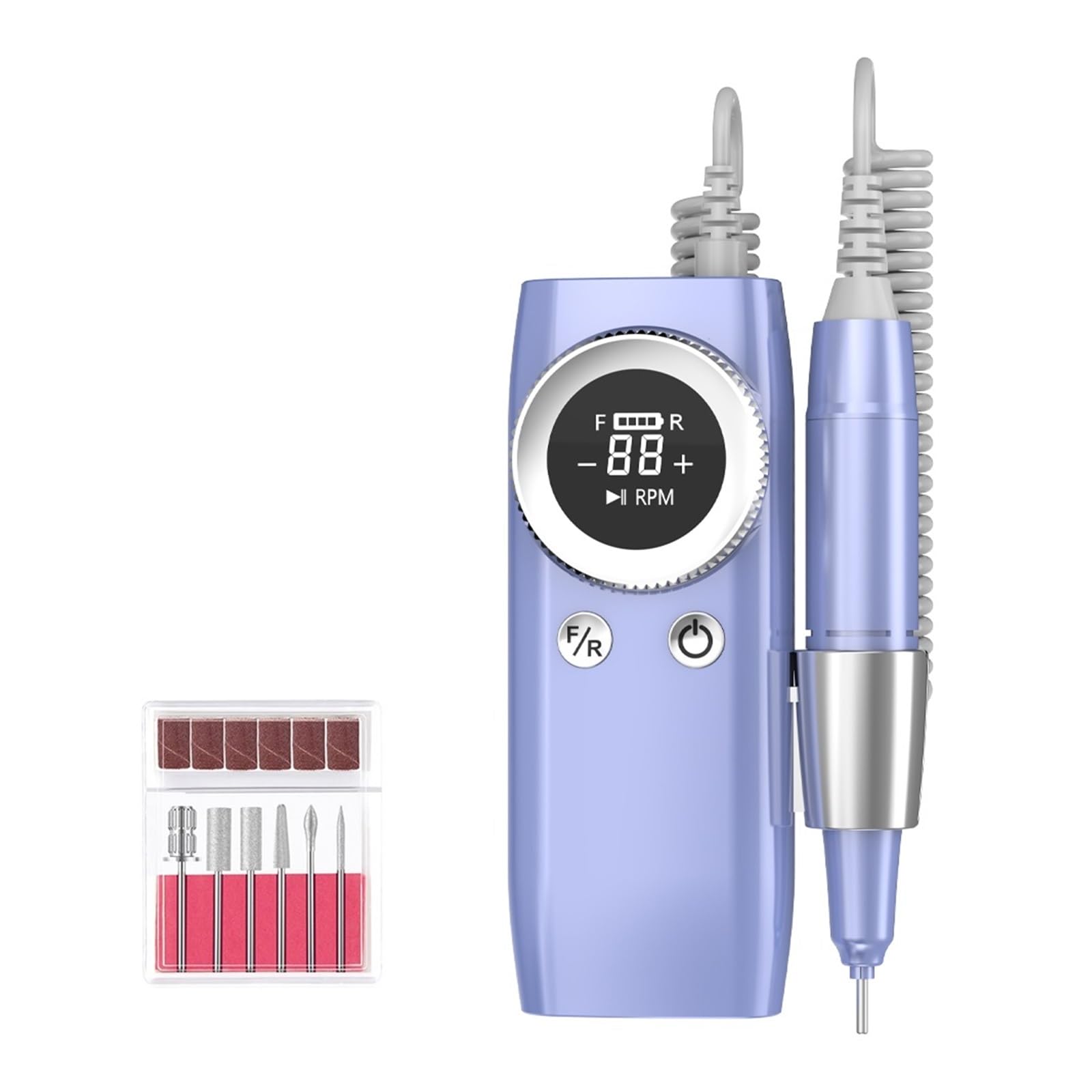 Taladro de uñas, inalámbrico 45000 RPM Máquina de uñas Máquina de manicura Máquina de taladro de uñas recargable Lima de uñas inalámbrica Pantalla LED para todas las herramientas de uñas profesionales