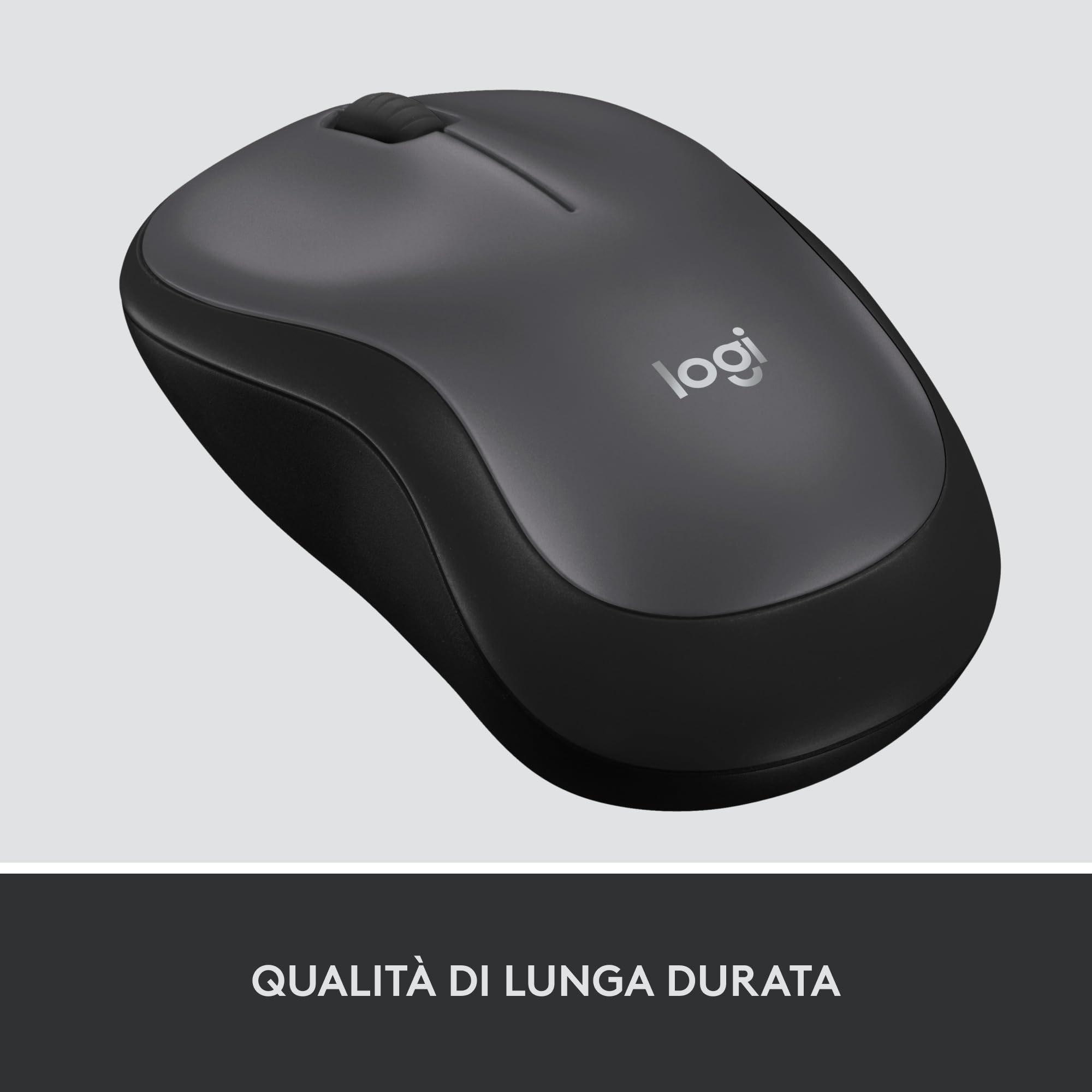Logitech M220 SILENT Mouse Wireless, 2,4 GHz con Ricevitore USB, Tracciamento Ottico 1000 DPI, Durata Batteria di 18 Mesi, Ambidestro, Compatibile con PC, Mac, Laptop - Grigio