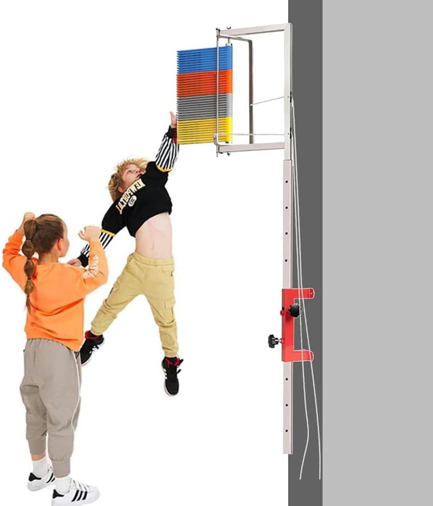 Probador de salto vertical de pared con medidor ajustable de 2,29 pies