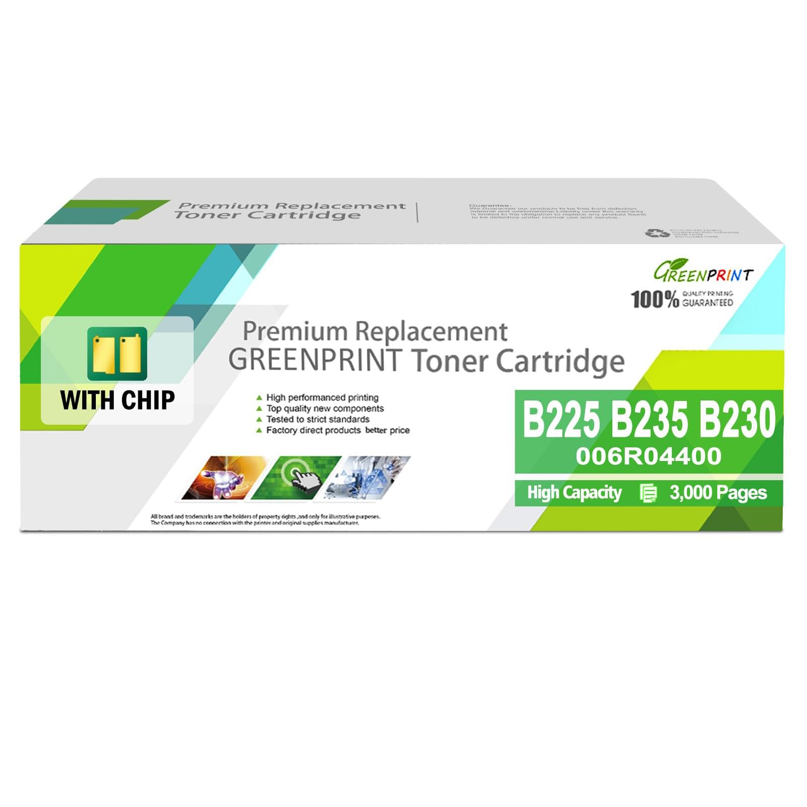 GREENPRINT 006R04400 Cartuccia Toner Rigenerata B225 B235 B230 Alta Capacità 3000 Pagine per Stampanti Xerox B225 B235 B230 B225dni B235dni B230dni (1 Nero)
