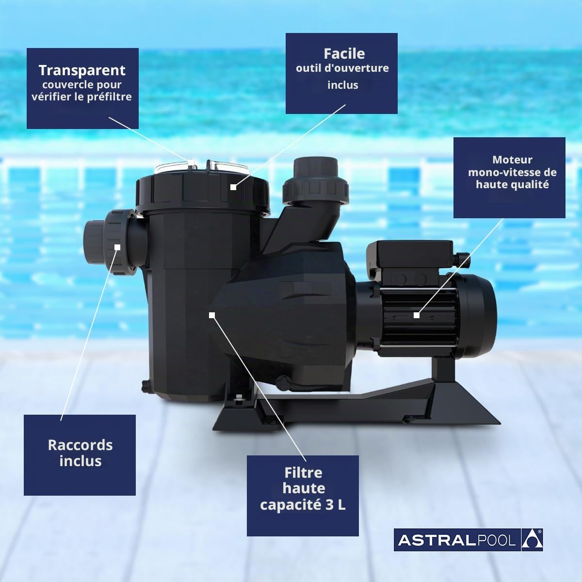 Astral Victoria Plus 38773 Pompe de piscine Noir 1 CV II V 230