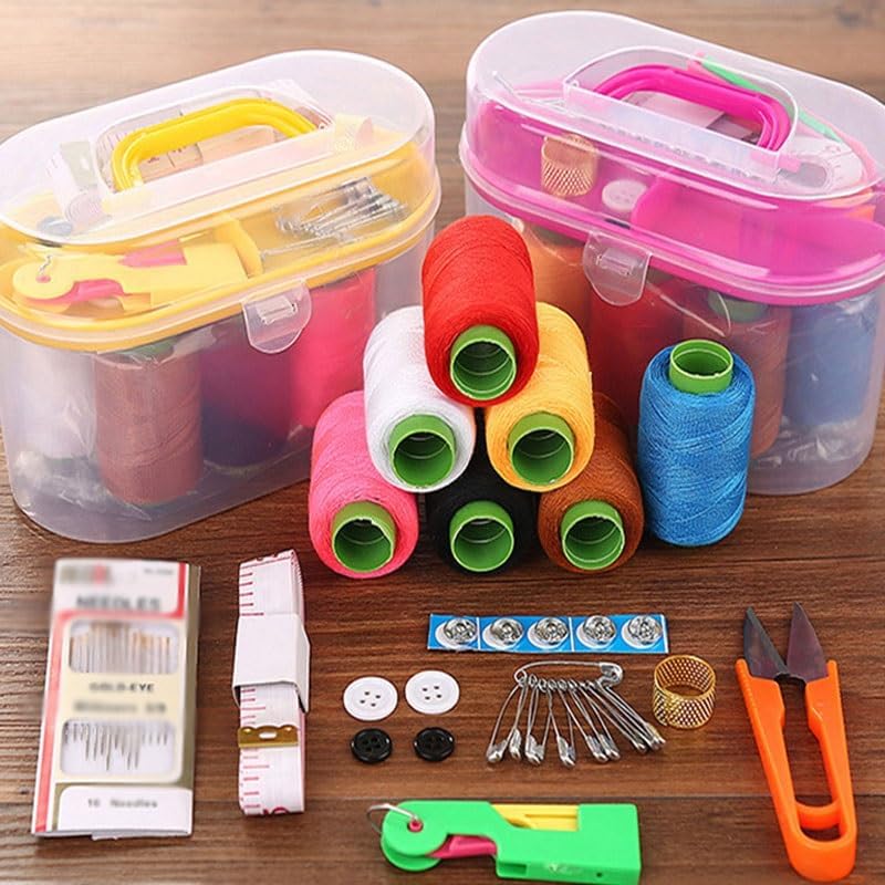 LWECMGSA Cotton Thread Multi-Functional Needle Box Set Home Use Portable 10 piece of Tools