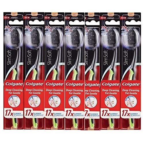 Image of Colgate Slim-Soft Charcoal Toothbrush Deep Cleaning 7pc