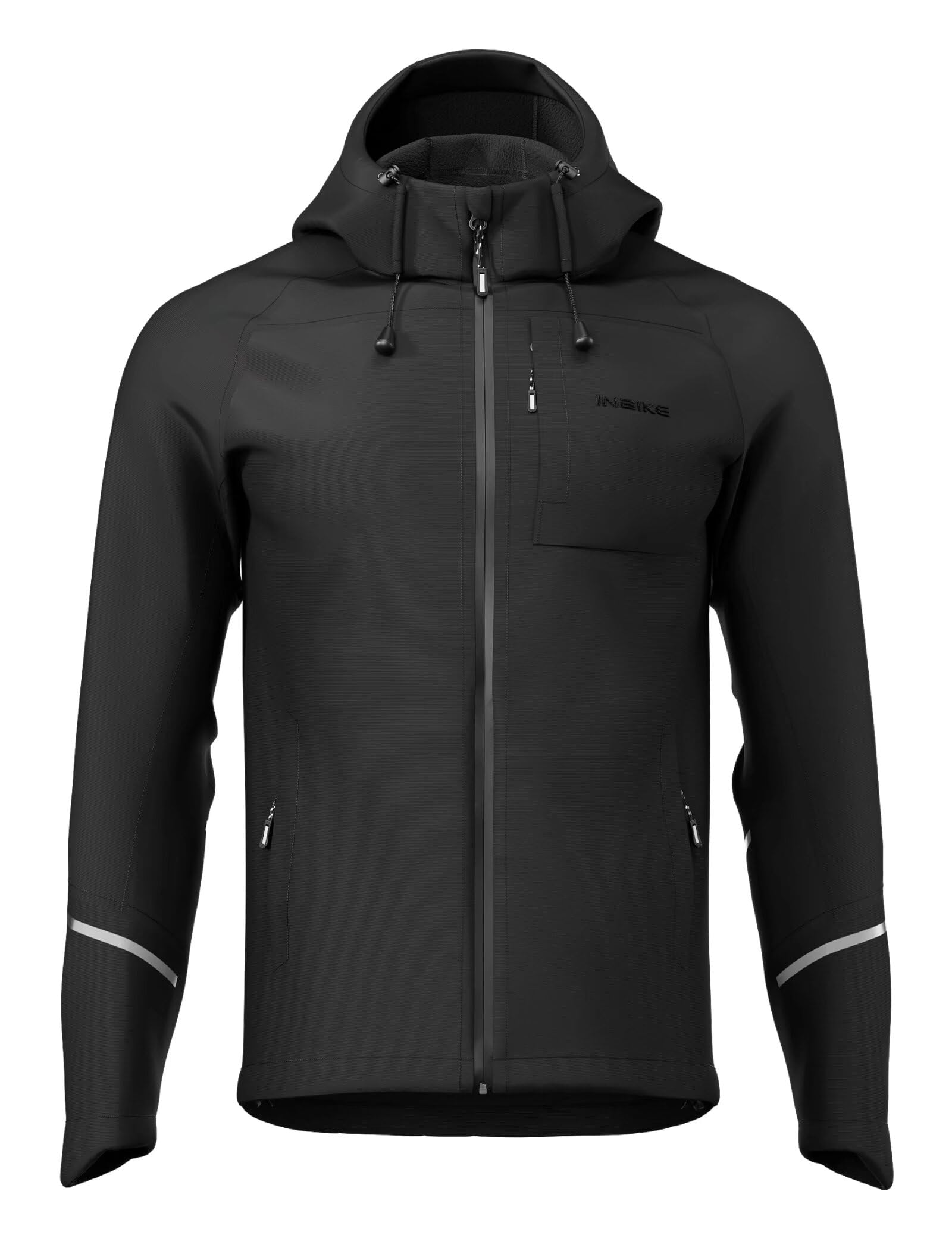 INBIKE Winter Cycling Jackets for Men Thermal Bike Jackets Windproof Cold Weather Hooded Jacket for Biking Running Hiking