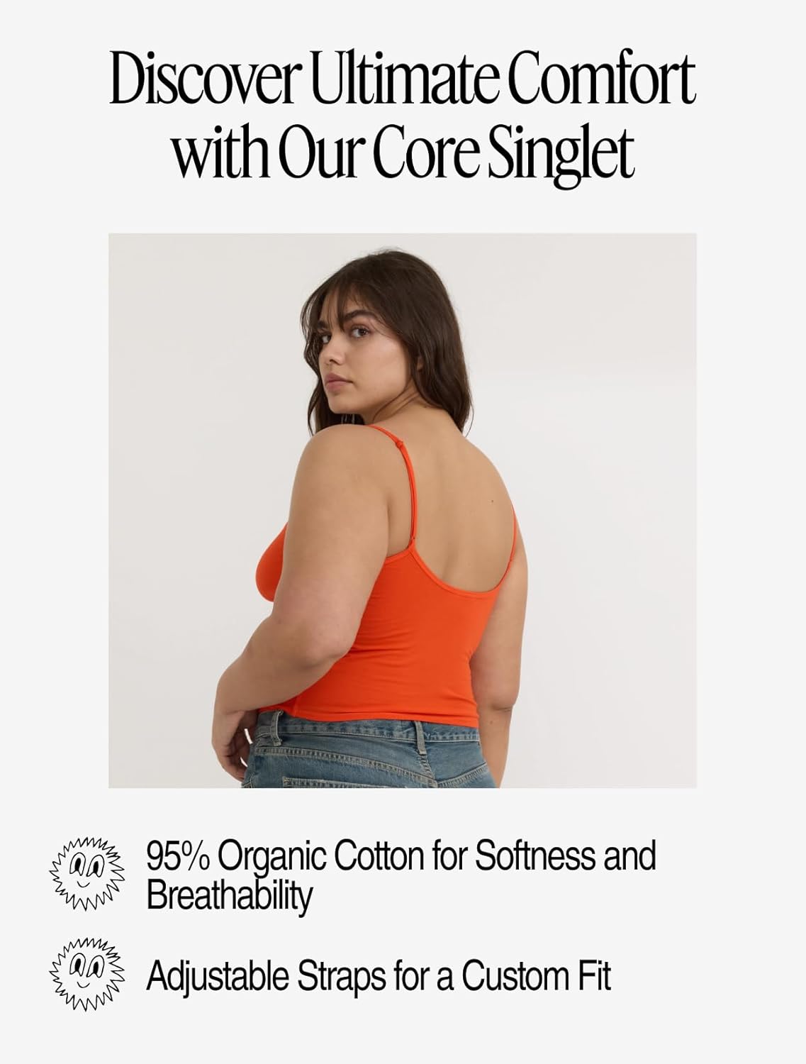 Organic Basics Womens Core Organic Cotton Cropped Singlet Camisole Top - Image 4