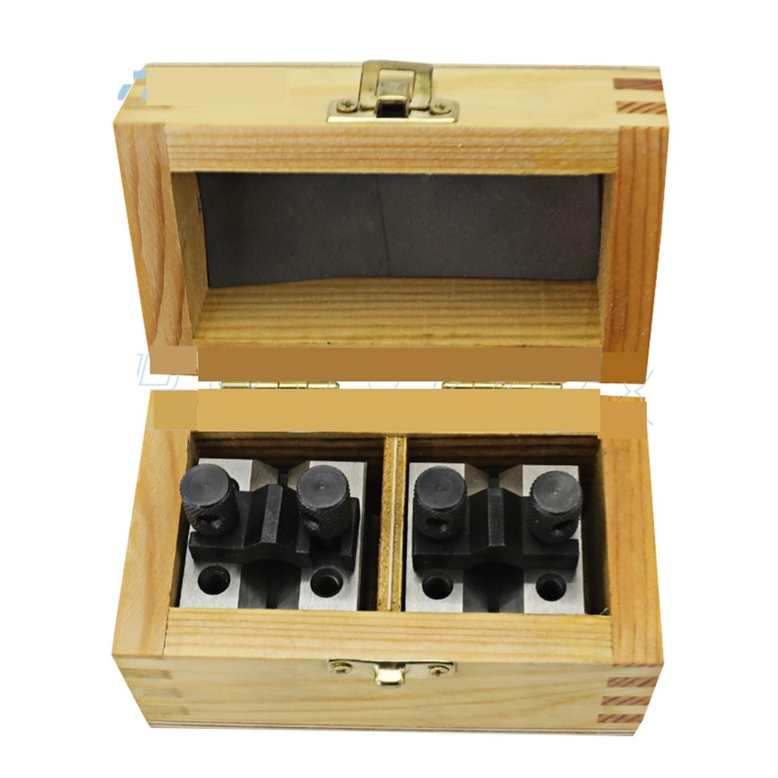 Jeu De Cales étalons Et V-blocks – 2 Pièces 35x35x30mm, Acier Trempé HRC52-58, Précision 0.0002″, Avec Pinces