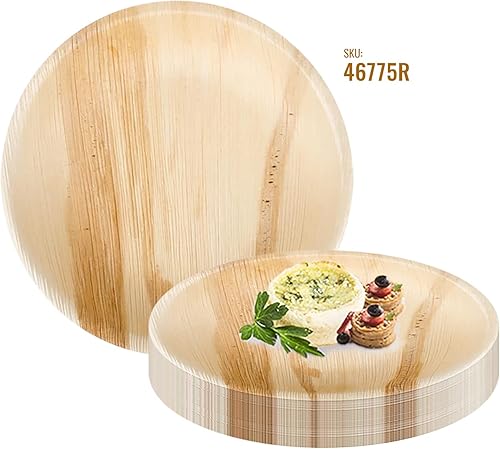 Miniatura 3 de Platos desechables ecológicos de hoja de palma de 7 pulgadas, platos redondos 100% biodegradables y compostables a granel para fiestas temáticas