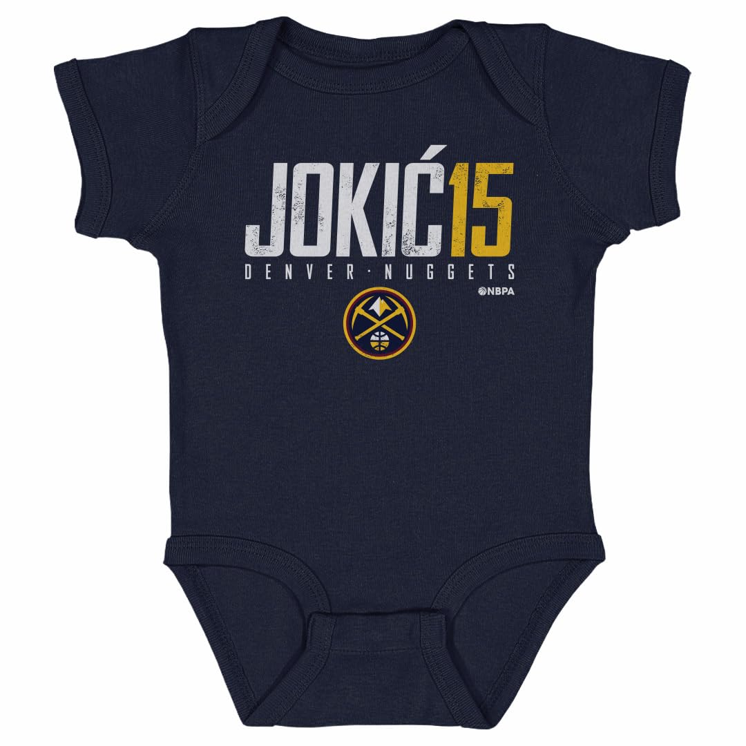 500 LEVEL Nikola Jokic Denver Nuggets One-Piece Infant Bodysuit - Nikola Jokic Denver Nuggets Elite WHT (Navy, 24M)