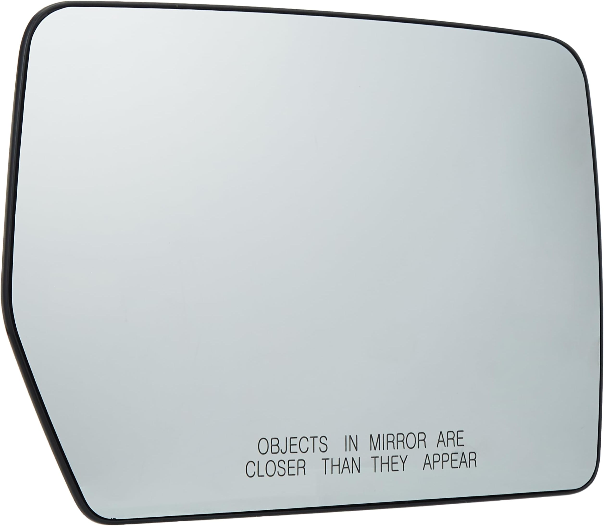 Fit System Passenger Side Non-heated Mirror Glass w/ backing plate, Ford F150 (does not STX models), Mark LT, 6 13/ 16" x 9 1/ 8" 10 2" (w/ o Blind Spot)