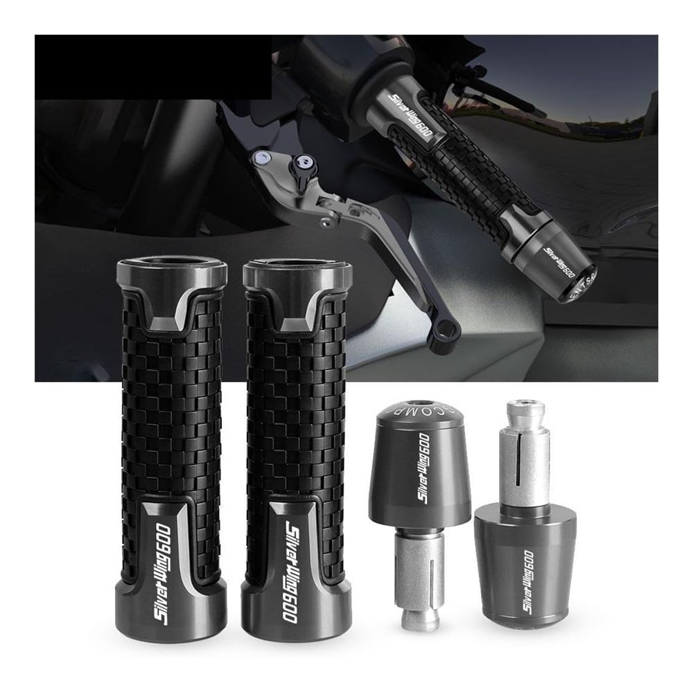 CNC Manubrio In Gomma Gel Manopole A Mano Freno PER Hon&da SILVER WING 600 2001 2002 2003 2004 2005 2014 Maniglia Bar Grip Ends Manopole manubrio