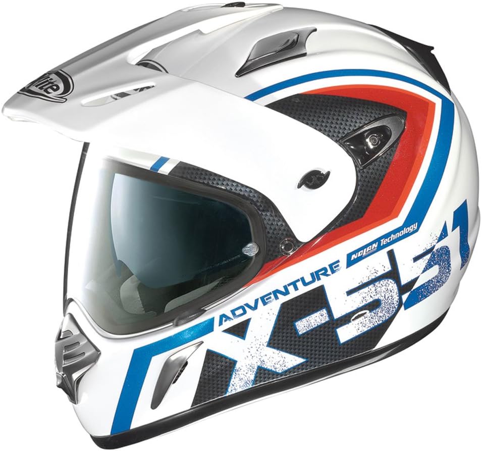 X Lite X 551 GT Adventure Enduro Motorcycle Helmet, Laminated Fibre Composite N Com – White Red Blue Size XL