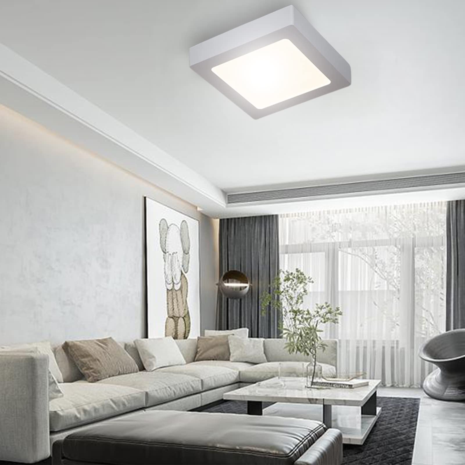 Planetitaly Plafoniera Lineare LED 27W 2700lm 60cm - Luce Fredda 6000K - Per Soffitto/Parete - Cucina, Ripostiglio, Garage - 4