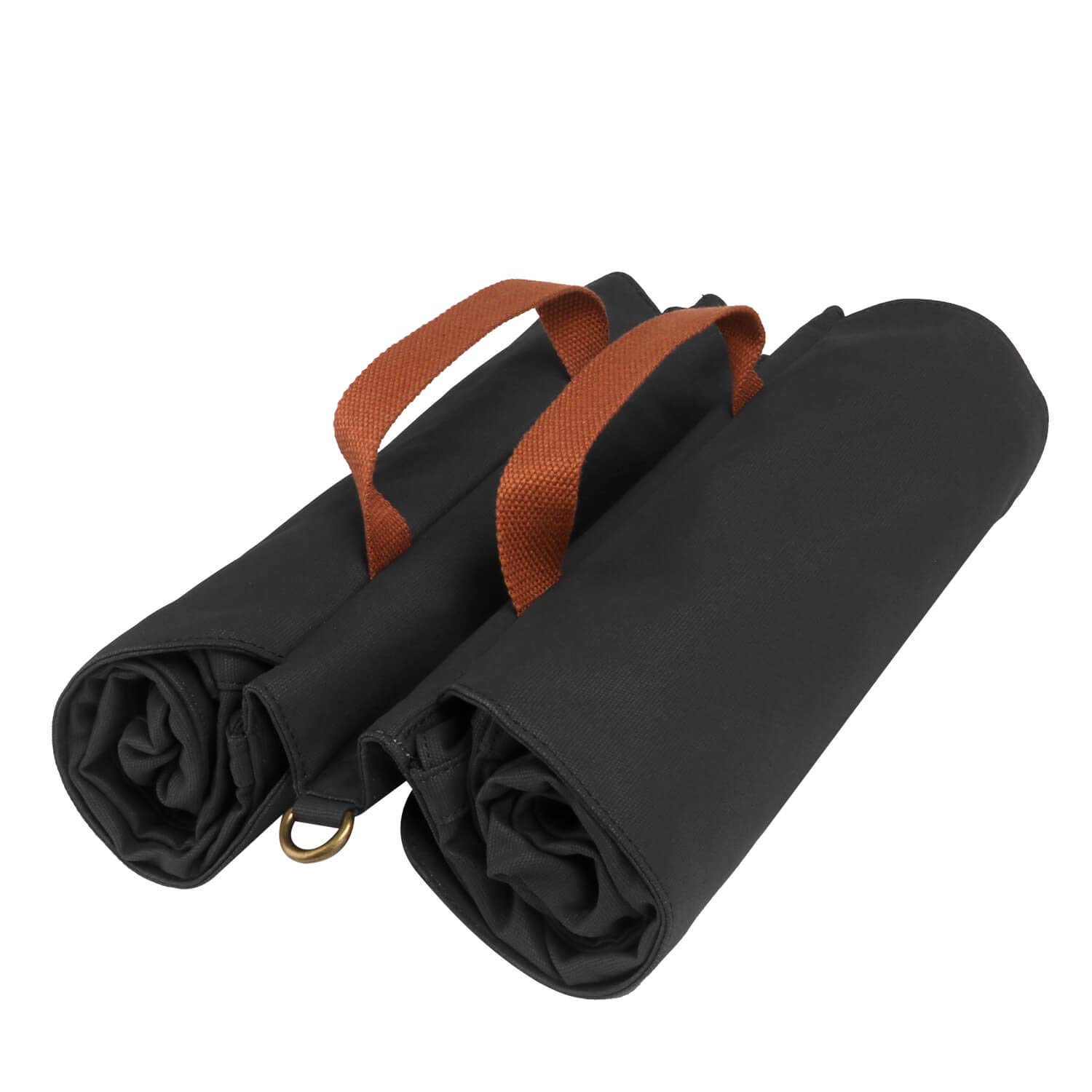 TOURBON Borsa doppia per bicicletta in tela impermeabile per portabagagli posteriore arrotolabile nero