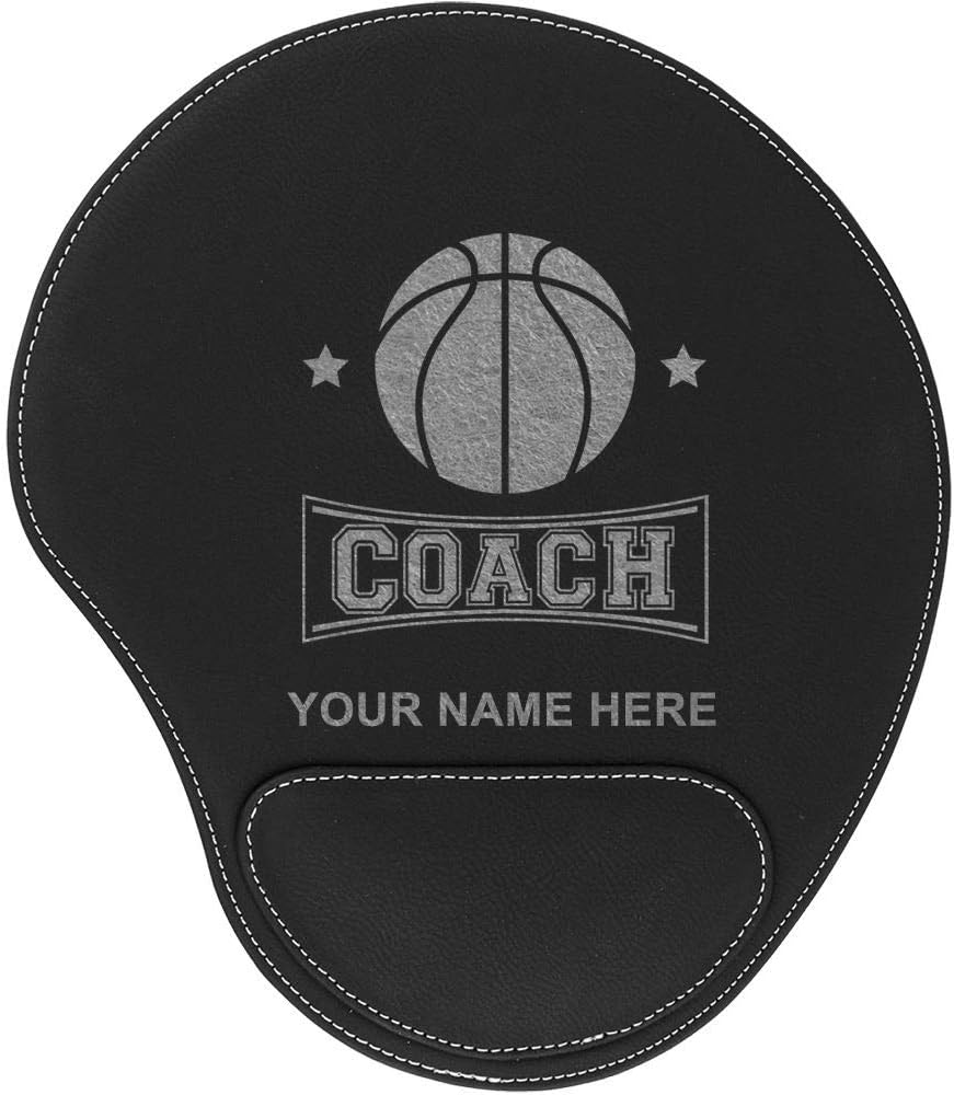 LaserGram Mouse Pad, Basketball Coach, Personalized Engraving Included (Black)