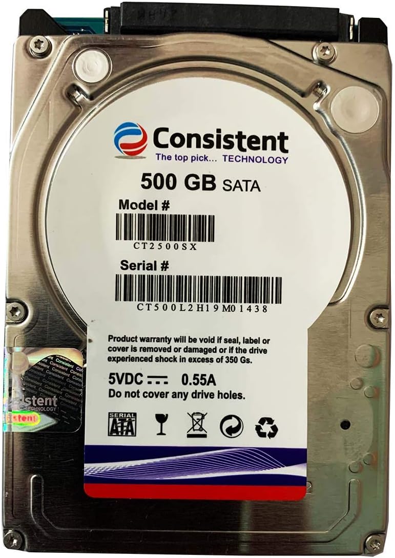 Consistent 500 GB SATA 2.5 Inch 7mm Laptop Internal Hard Drive with 2 Year Warrenty