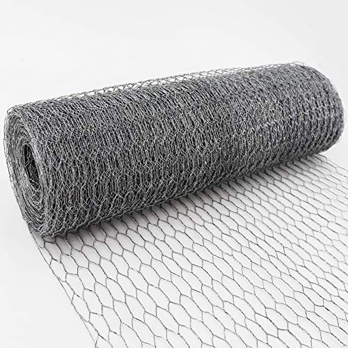 Aquagart Maschendrahtzaun Sechseckgeflecht verzinkt I Hühnerzaun Kaninchendraht Hasengitter feinmaschig 25mm x 25 mm I 6-Eck Drahtgeflecht 0,9 mm IHasendraht (verzinkt 100cm, 20m)