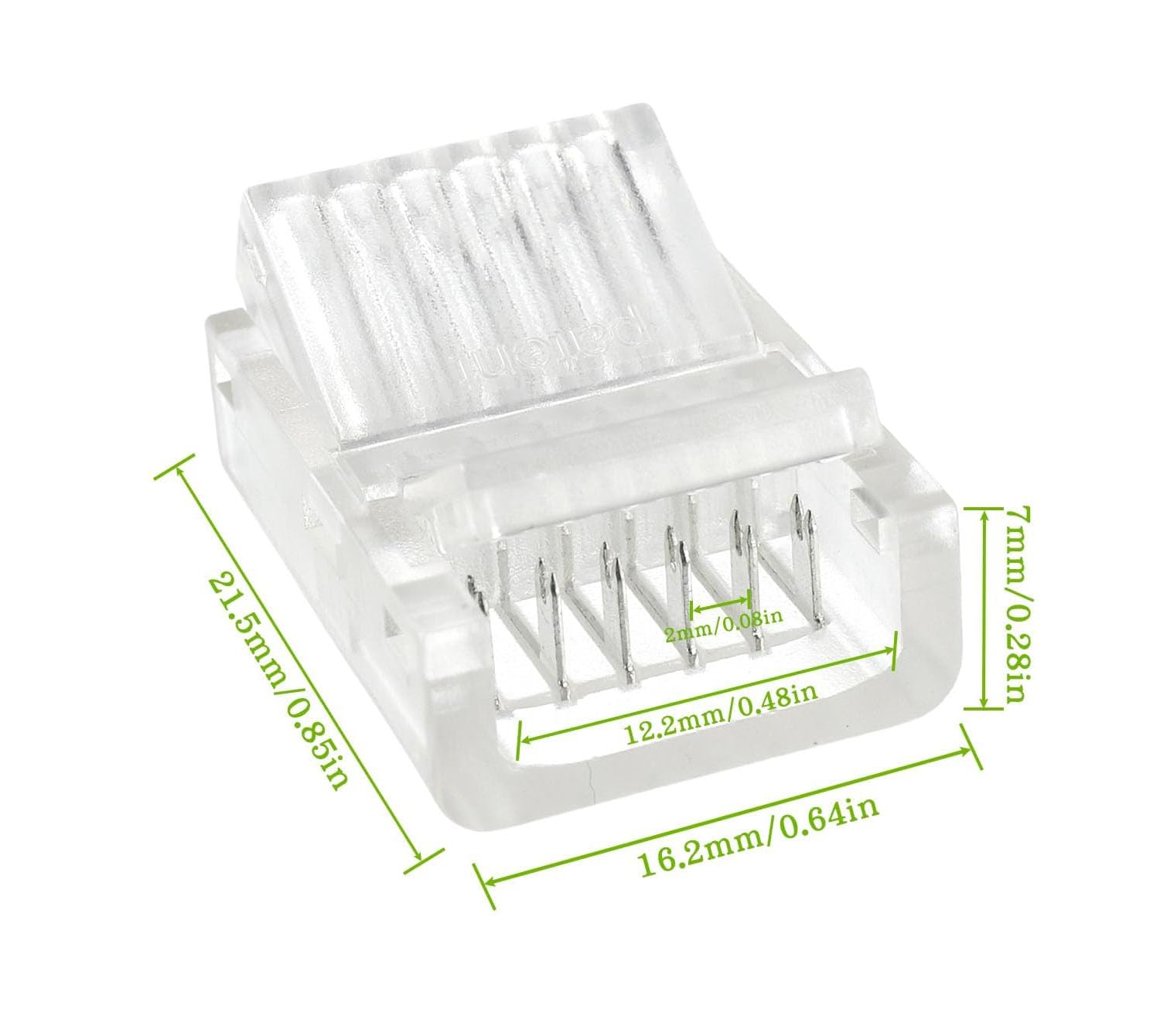 12mm 6-pin wide LED strip connector solderless, 20pcs, 6 wires, for waterproof or non-waterproof LED strip light - Image 3