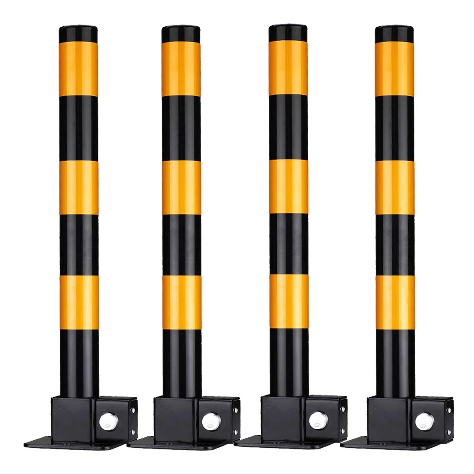 Bollard de sécurité pliable pour parking et garage - Borne de protection haute visibilité (4pcs)