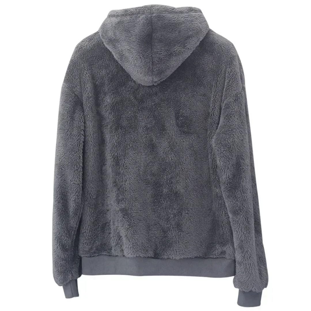 Damskie ciepłe puszyste bluzy z kapturem zimowe dwustronne polarowe odzież domowa sweter z kapturem męska wełna jagnięca zimowy sweter pulower bluzy