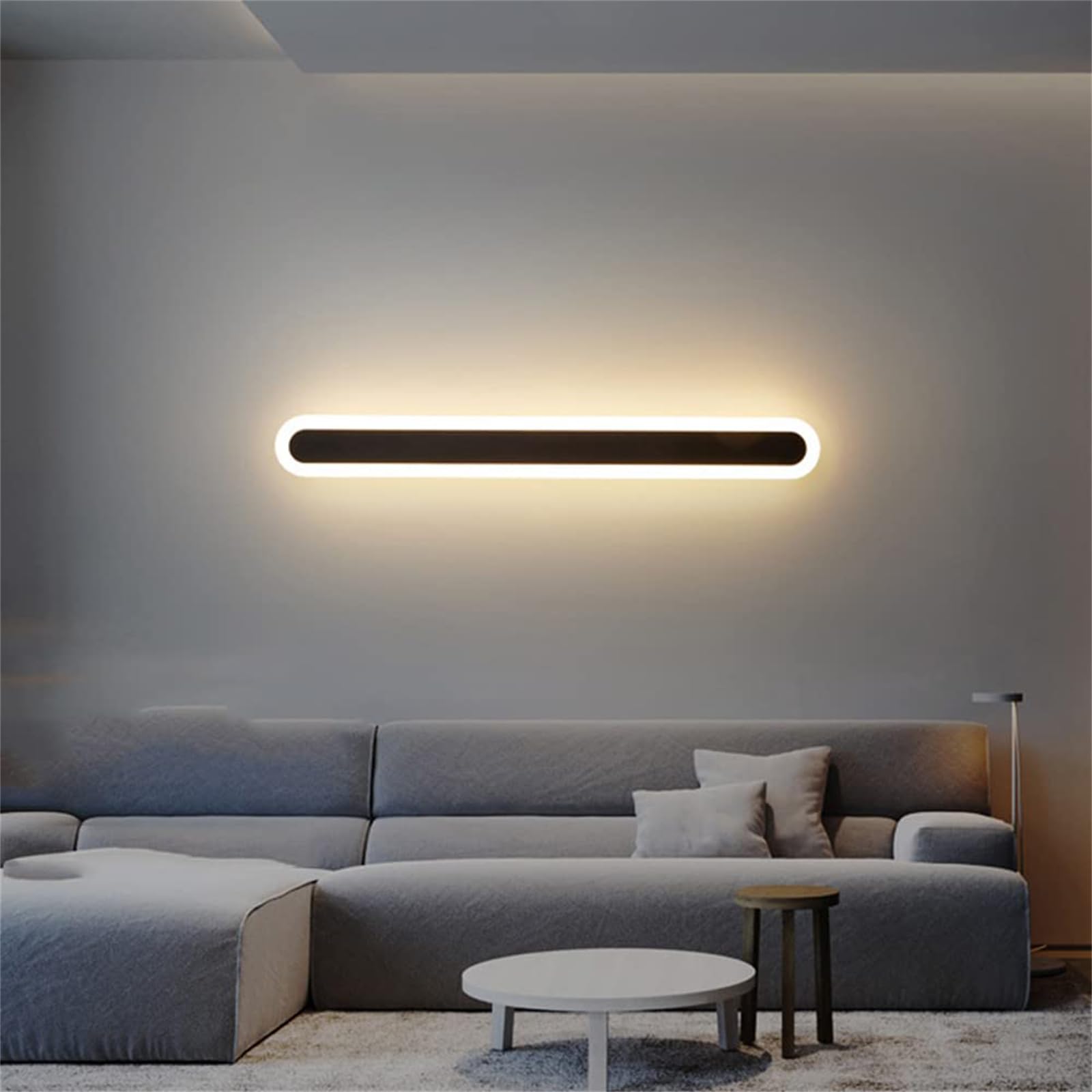 LED Innen Wandleuchte mit Hand Sensor Schalter Wandlampe USB Aufladbare Akku Betrieben Wandleuchten 120cm 2700K/4000K/6500K Wandbeleuchtung Moderne für Schrank Wohnzimmer Hotel (Neutral Licht,60cm)