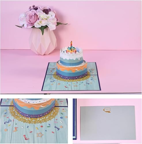 Miniatura 7 de Tarjeta desplegable de regalo de cumpleaños de Rainbow Cake - Tarjetas de felicitación, tarjeta de regalo de feliz cumpleaños, regalos únicos para