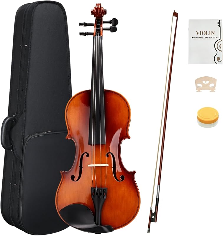 Ktaxon 1/4 Acoustic Violin Kit for Beginners | Fiddle for Students and Enthusiasts, with Case, Bow, Rosin & Manual