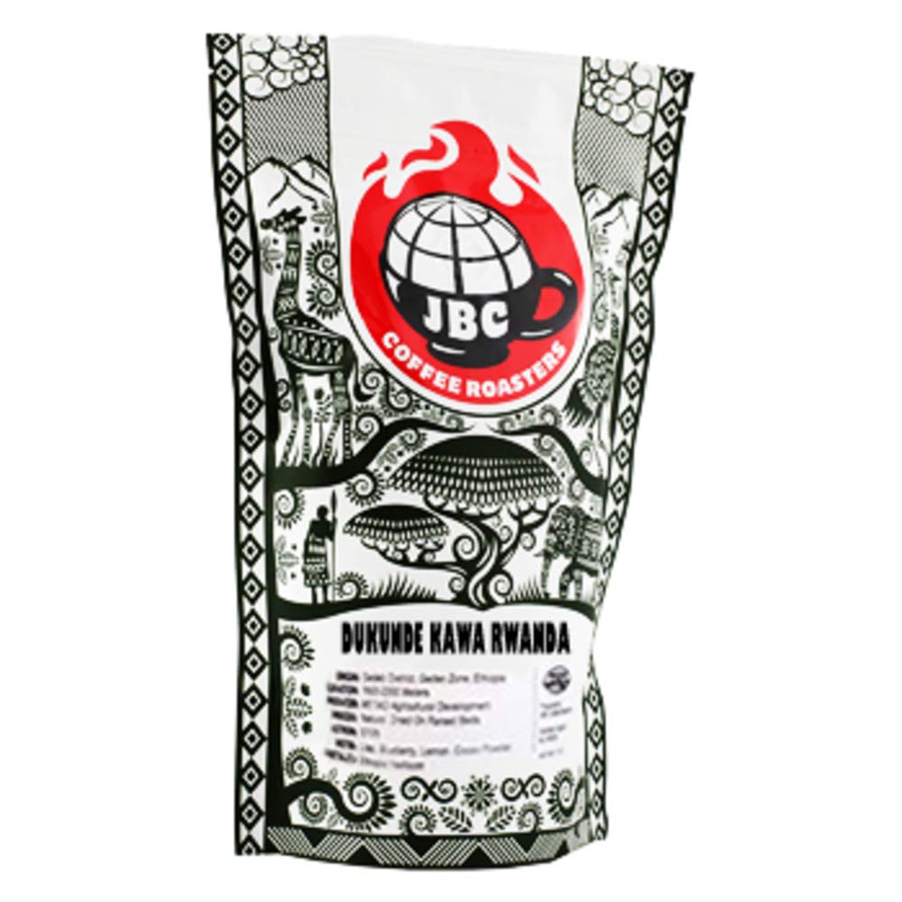 JBC Coffee Roasters "Rwanda Kawa Dukunde" Medium Roasted Fair Trade Organic Whole Bean Coffee - 12 Ounce Bag