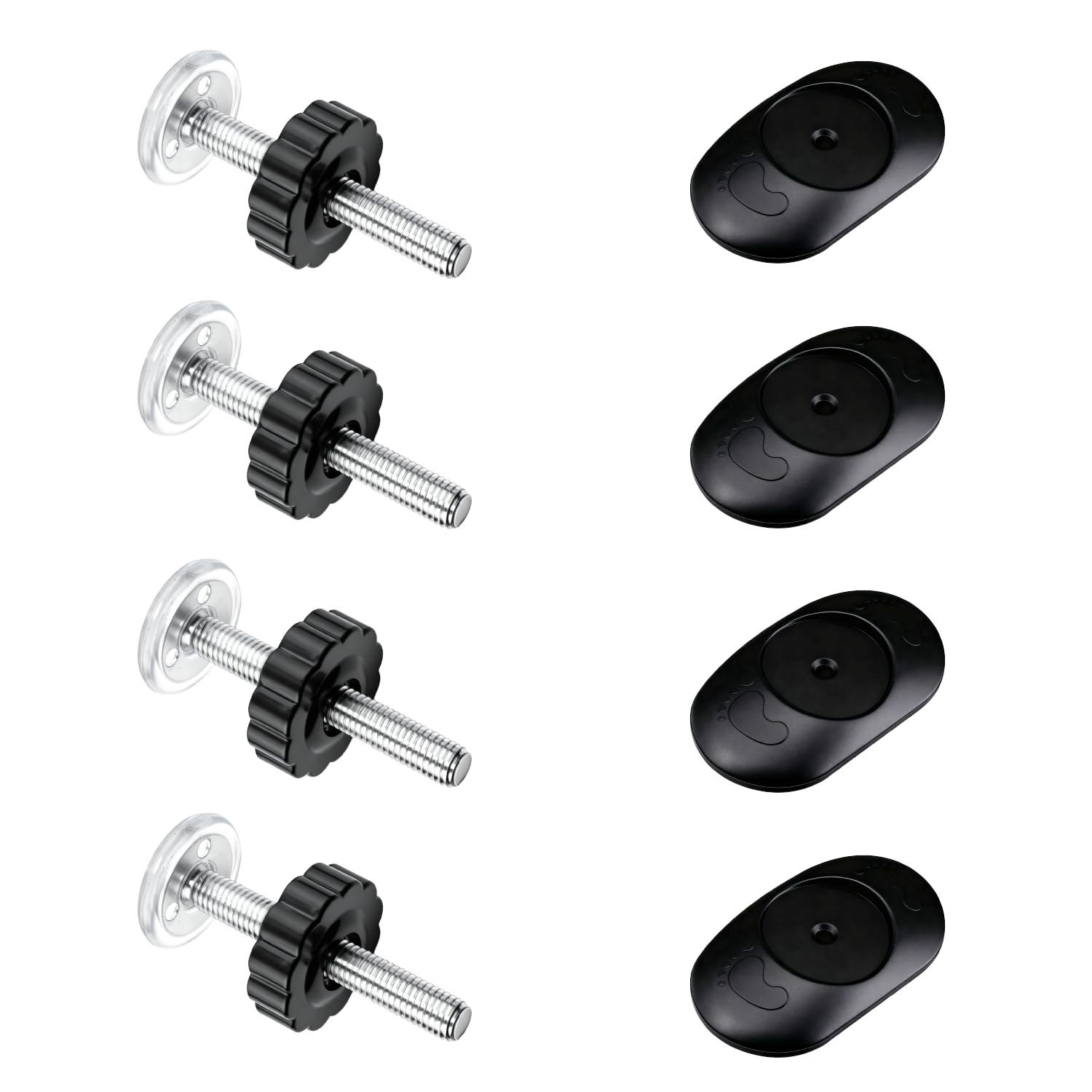 4 Set Druckschrauben für Treppenschutzgitter Zubehör:4 Sicherheits Wandschutz für Türschutzgitter Ersatzteile&4 STK M10 Gewindespindelstangen Klemmschrauben für Kindergitter (Schwarz)