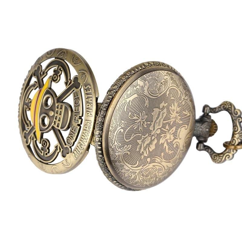 Image of AUGEN Premium Pocket Watch Metal Keychain Skull 2 Retro Vintage for Gifting With Key Ring Anti-Rust (Pack Of 1)