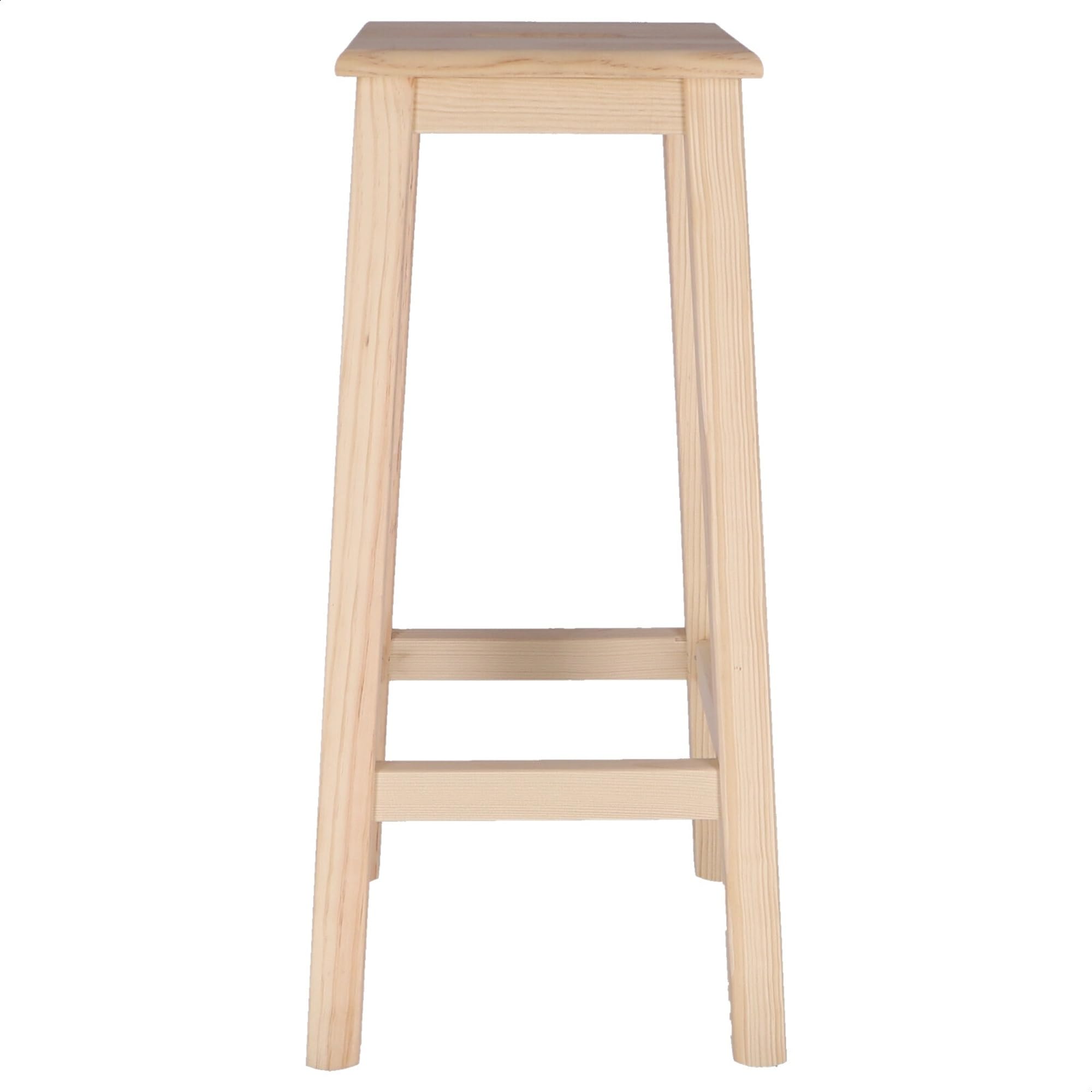 Aranaz Taburete de Madera de Pino, Alto 74 cms, Sin Barniz