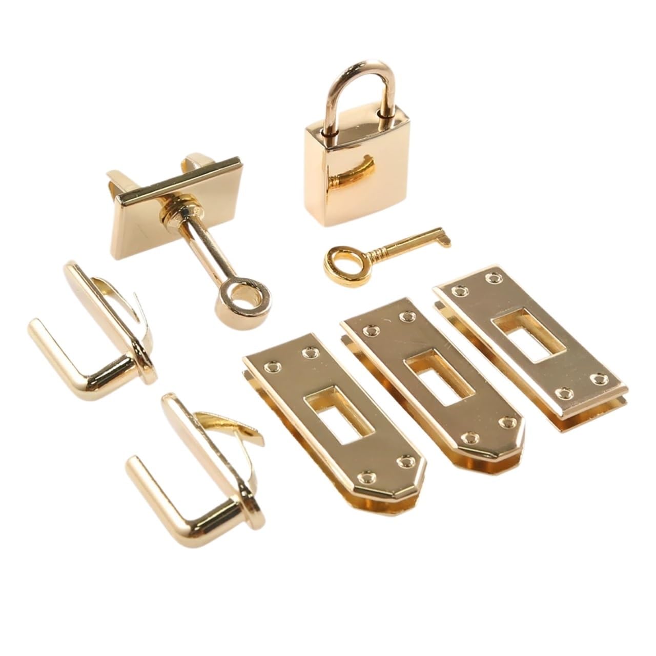 PVUVTNAHW 5PCS 7pcs/set Metal Clasp Lock Lockbutton For Women Handbag Shoulder Bag Purse DIY Accessories(Lightgold)