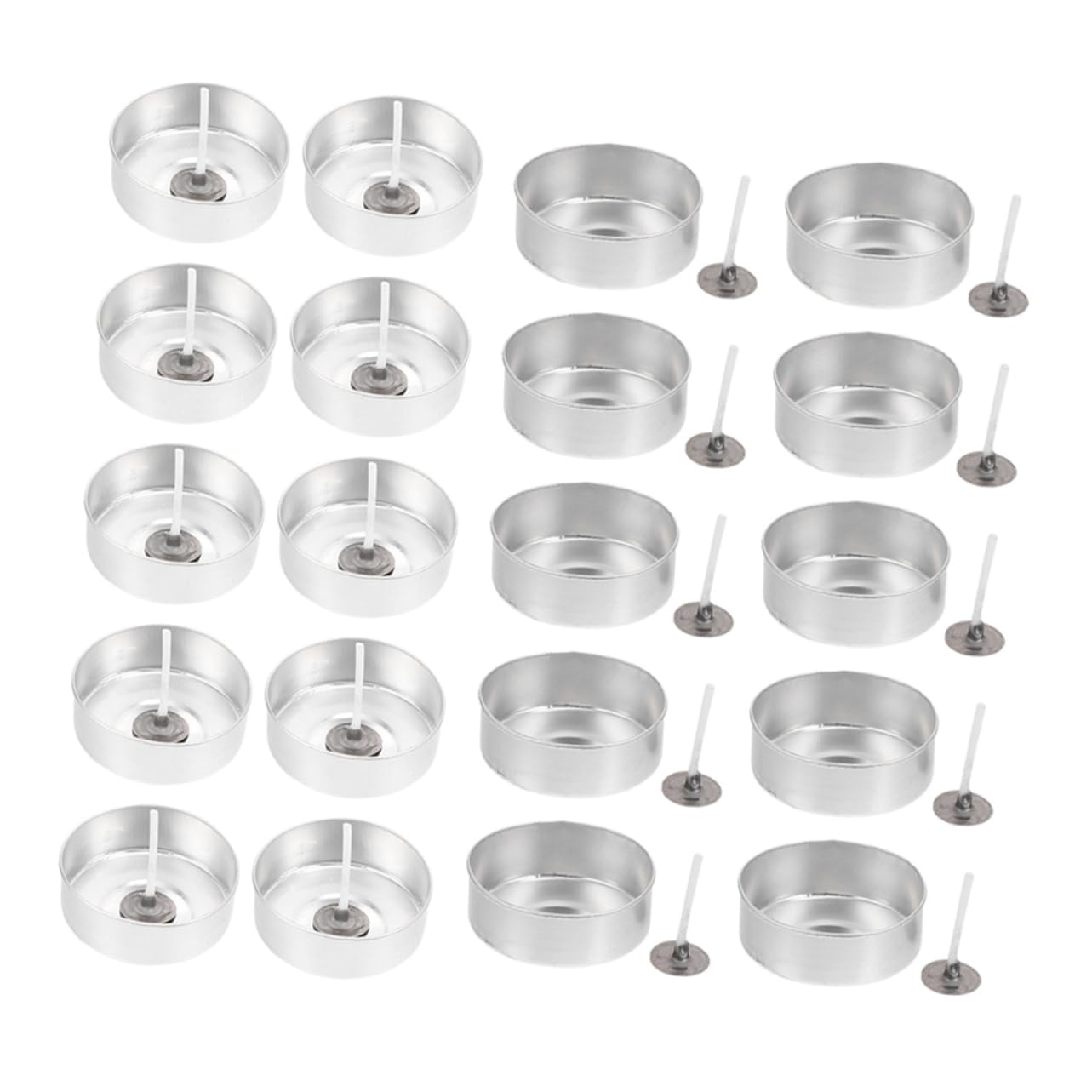 PERSELOSO 200pcs Aluminum Tea Lights Cups Empty Candle Making Tea Light Containers Round Metal Tins Candle Wicks for Making Supplies