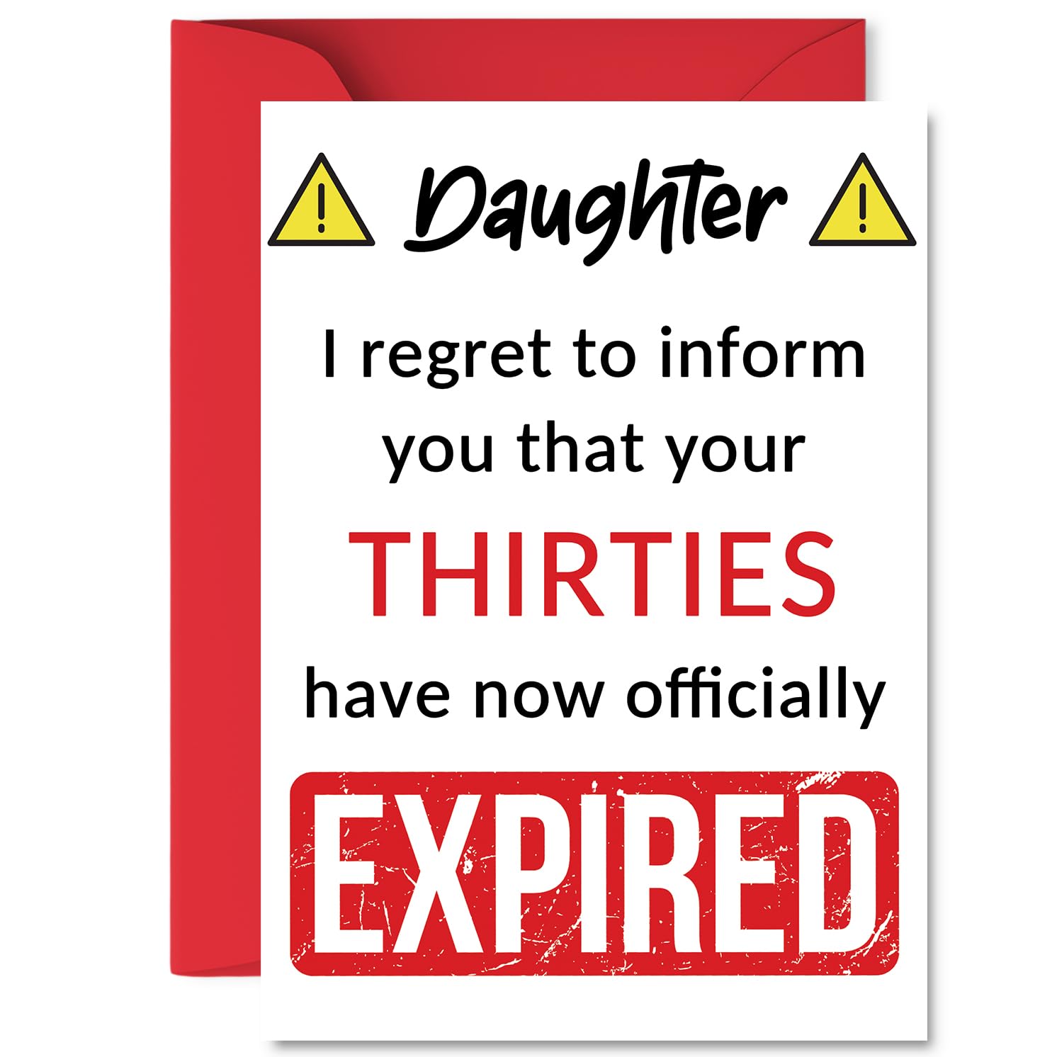 Funny 40th Birthday Cards for Daughter - Your Thirties Have Expired - Happy Birthday Card for Daughter from Mum Dad Parents, A5 Banter Joke Humour Bday Greeting Cards Gift