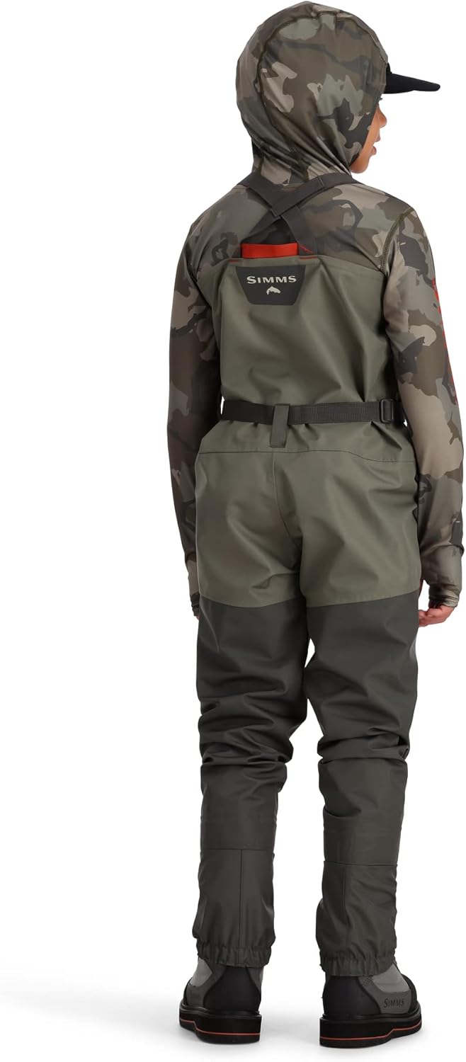 Simms Kids Tributary Stockingfoot Chest Fishing Waders, Youth Waterproof Chest Fishing Waders, Basalt, Small