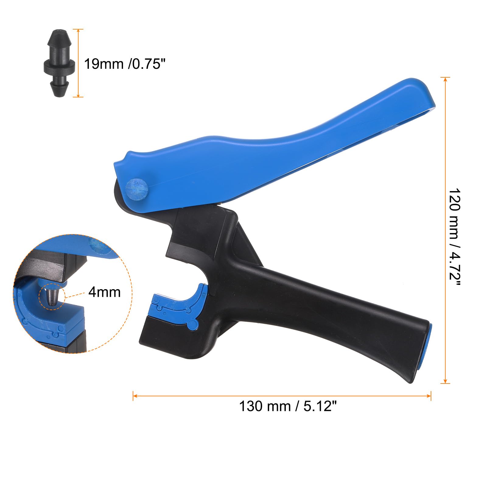 HARFINGTON 52 perforadores de tubo de riego por goteo de 4 mm con montaje más fácil de 1/4 de pulgada, herramientas de inserción de tubo de goteo para colocar tuberías de goteo de ramas