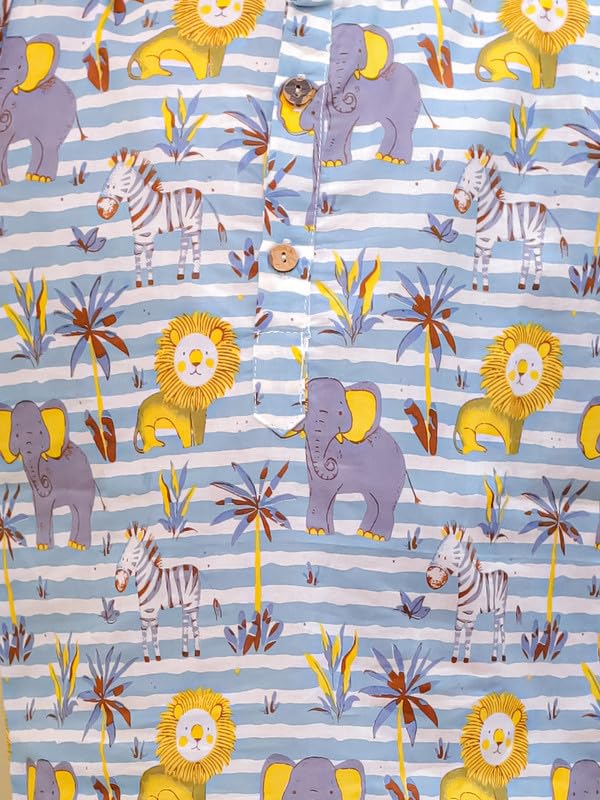 Image of superminis Boys Dhoti Kurta Set Cotton Animal Print Full Sleeves Ethnic Wear for Kids Boys | Kurta Dhoti for Baby Boy 0-3 Months to 8 Years | Traditional Dress for Festive