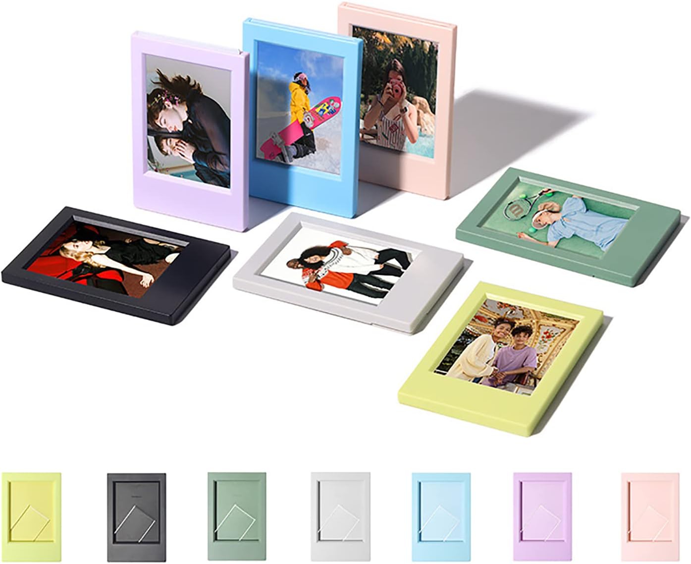 7 Pack 3 Inch Mini Photo Frame - Picture Frame Set for Instax Mini Evo/12/11/9/8/7+ Film - Table Decoration