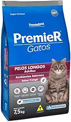 Ração Premier Ambientes Internos Pelos Longos para Gatos - 7,5kg Premier Pet Adulto - Sabor Frango
