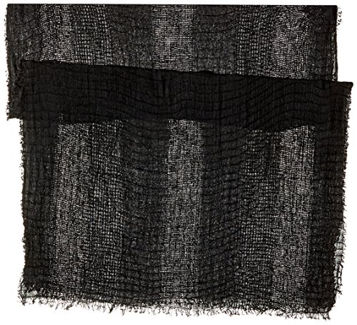 D&Y Women's Solid Yarn Dye Waffle Crinkle Oblong Scarf, Black, One Size #TOP1