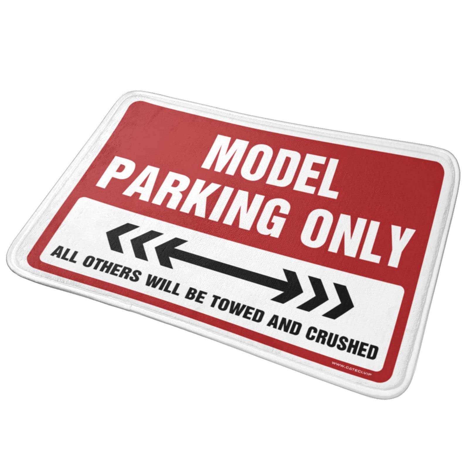 Paillasson modèle Hello Parking Only - Décoration de porte d'extérieur - 65 x 90 cm