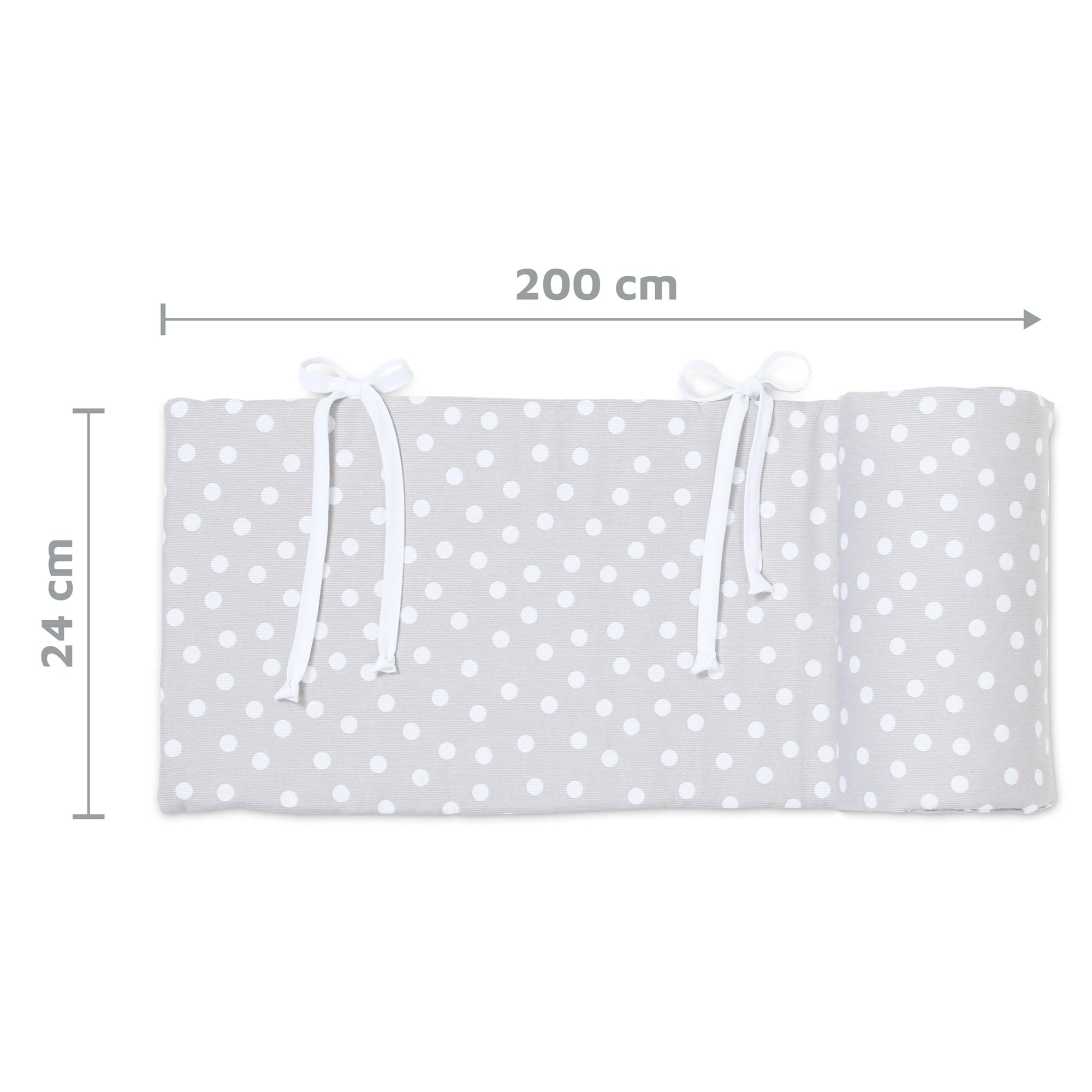 babybay Nestchen Piqué passend für Modell Boxspring XXL, perlgrau Punkte weiß