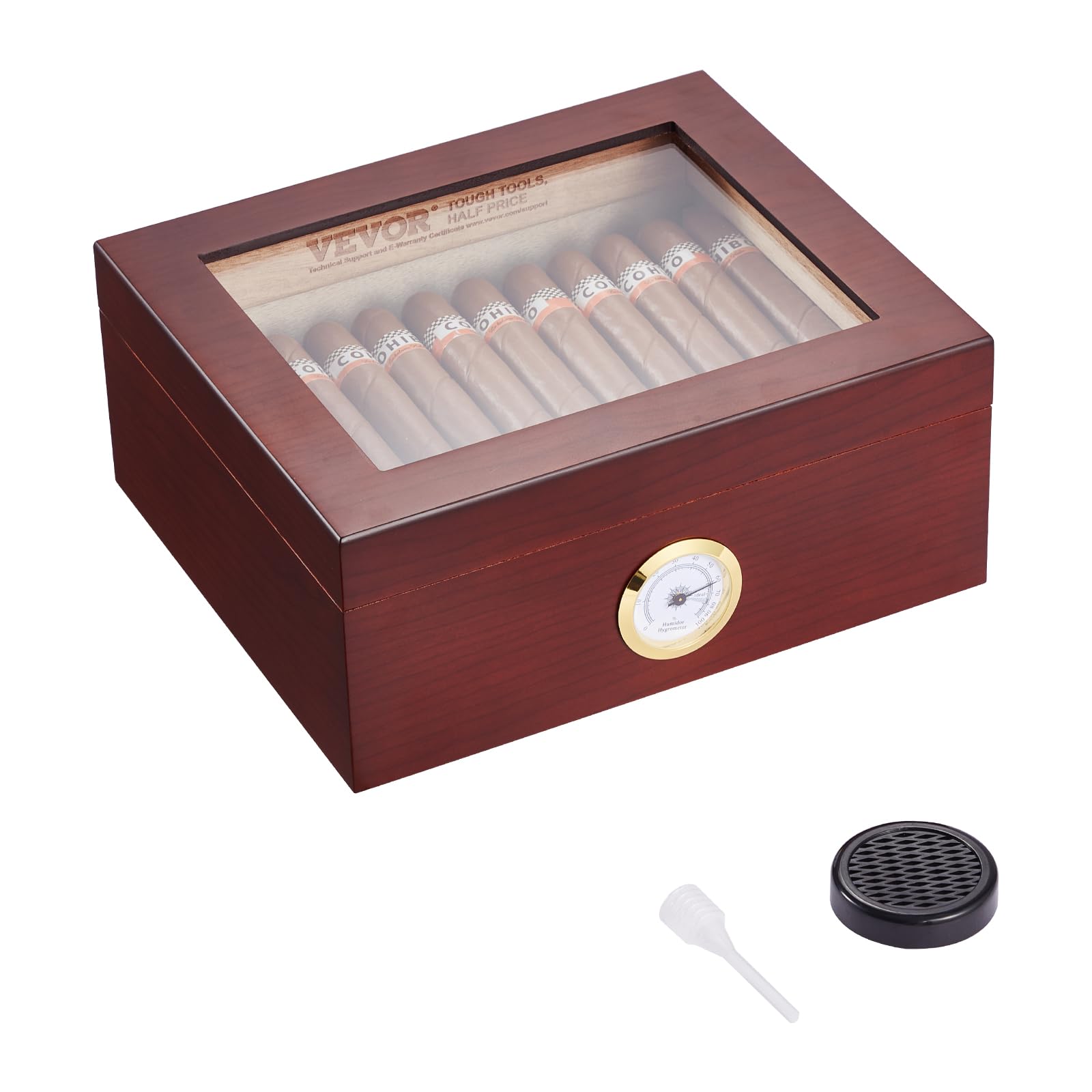 Mojgar 20L Humidor électrique, 120 Comptes Humidor Cigare Electrique Avec Contrôle De La Température De Refroidissement, Armoire Cave à Cigares Avec étagères En Bois De Cèdre Espagnol Et Hygromètre