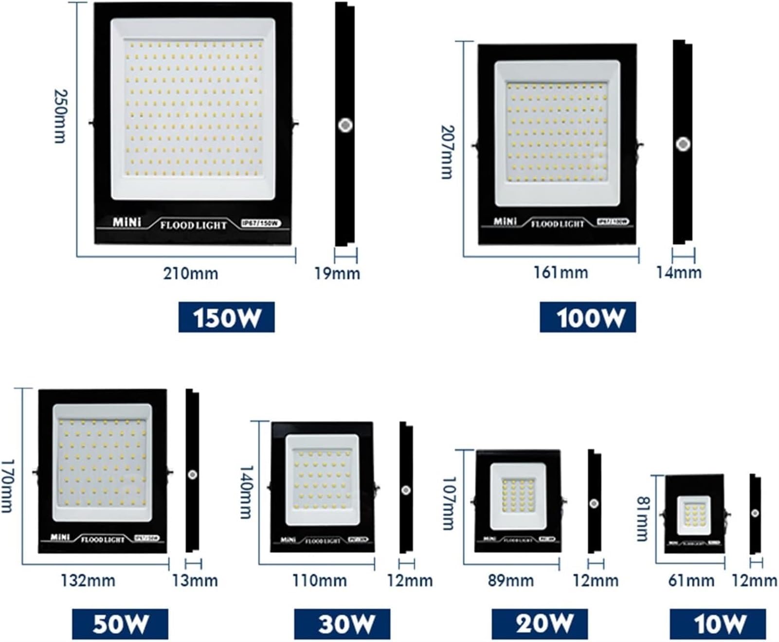 Lampy solarne zewnętrzne, Lot Zewnętrzny reflektor Reflektor IP67 Oświetlenie uliczne do ogrodu, podwórka, garażu, drzwi(Warm White,50W)